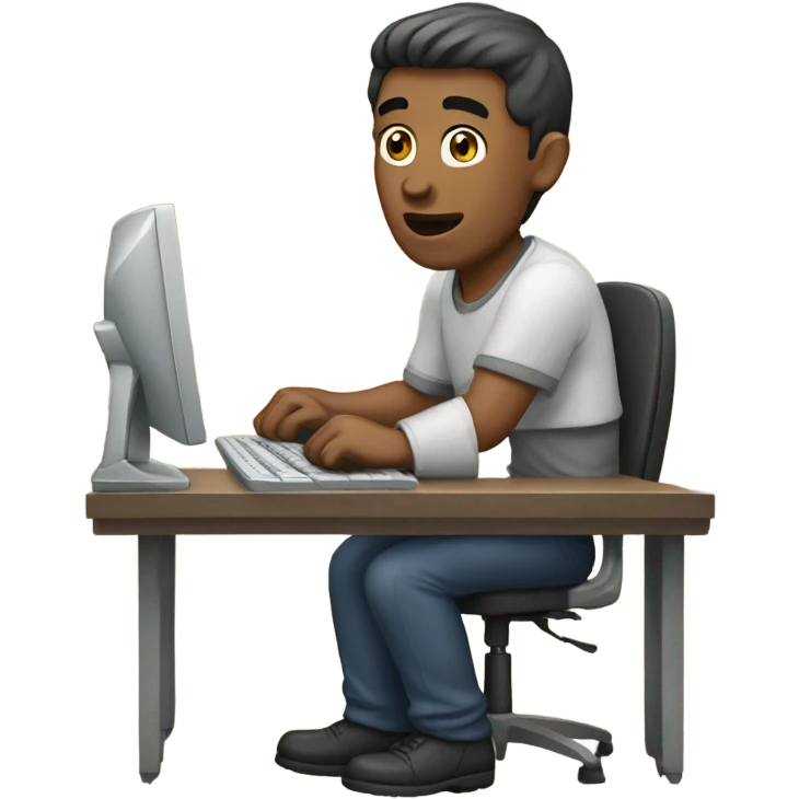 men using computer emoji