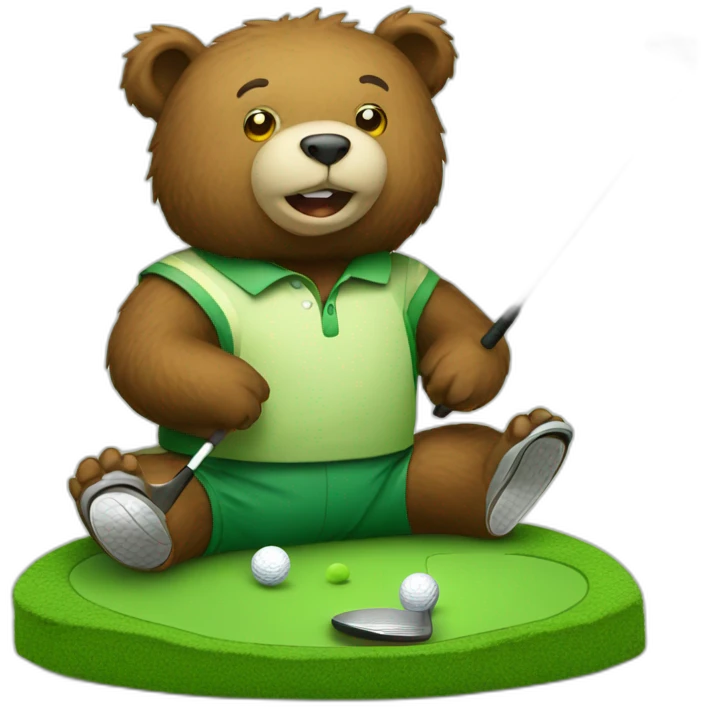 Golf Playing bear emoji