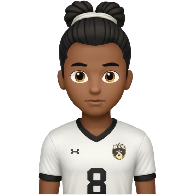 a pretty male bratz footballer. black hair tied in a manbun emoji