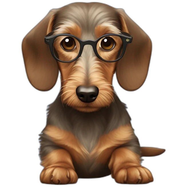 wire-haired dachshund with glasses  emoji