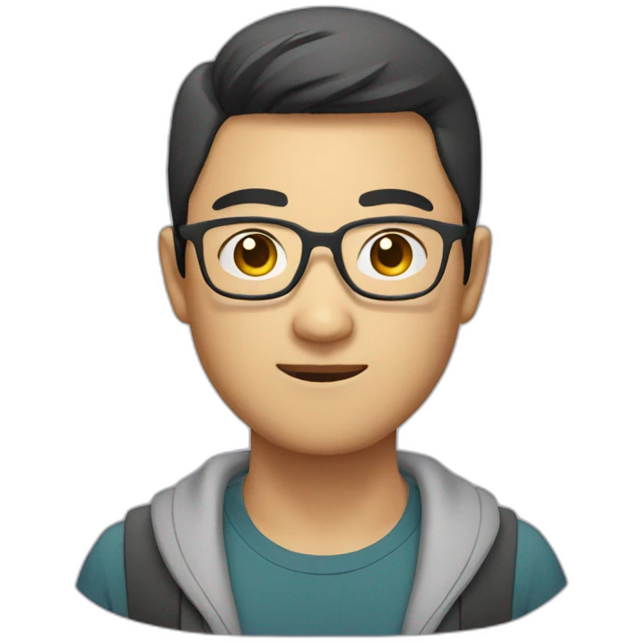round faced asian male avatar with glasses and light beard emoji