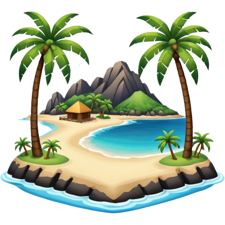 attractive island  with a beach and infrastructure  emoji