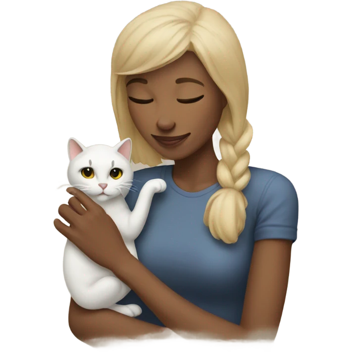 woman touching cat emoji