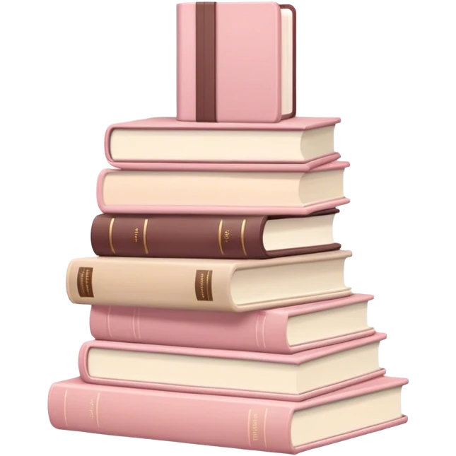 aesthetic book stack beige and light pink emoji
