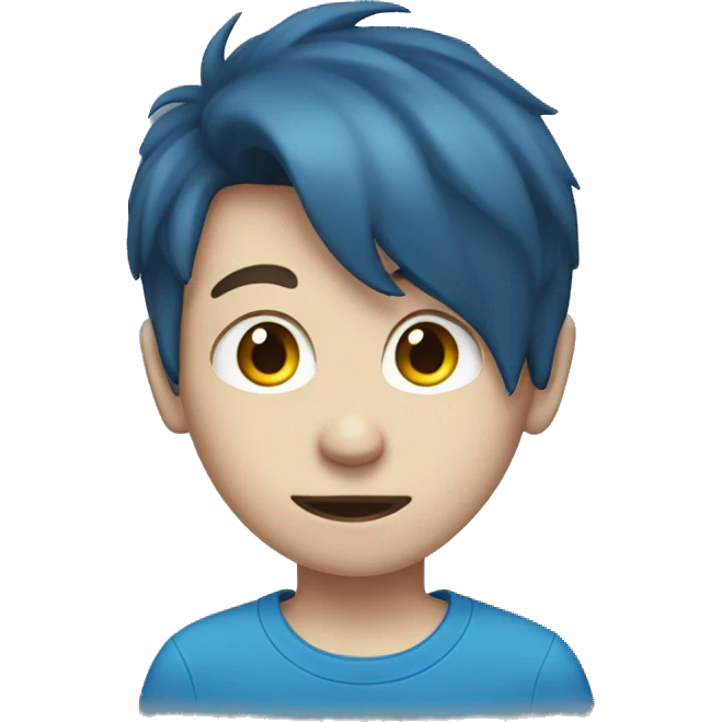 A boy with a white skin and a blue t-shirt emoji