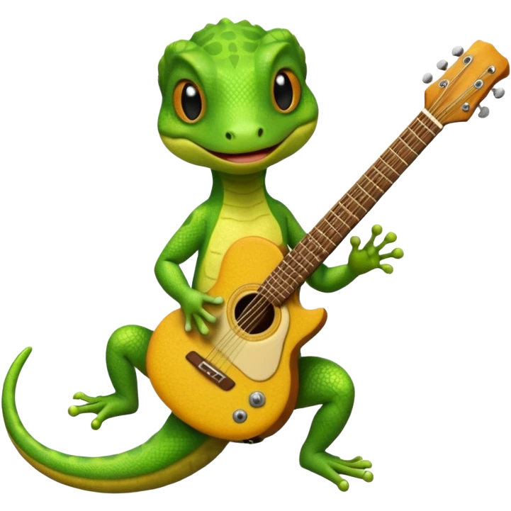 Gecko playing guitar  emoji
