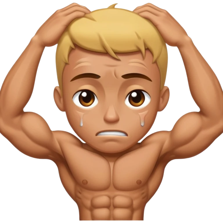 skinny bodybuilder crying emoji