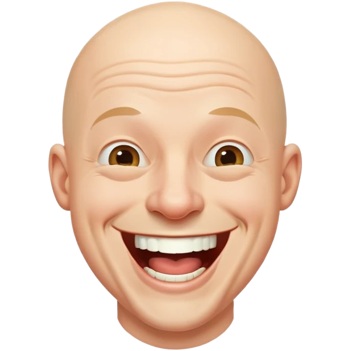 Смеющийся лысый человечек emoji