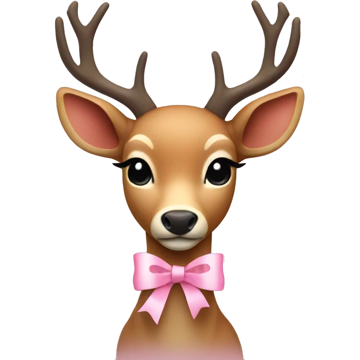 deer with light pink ribbon  emoji