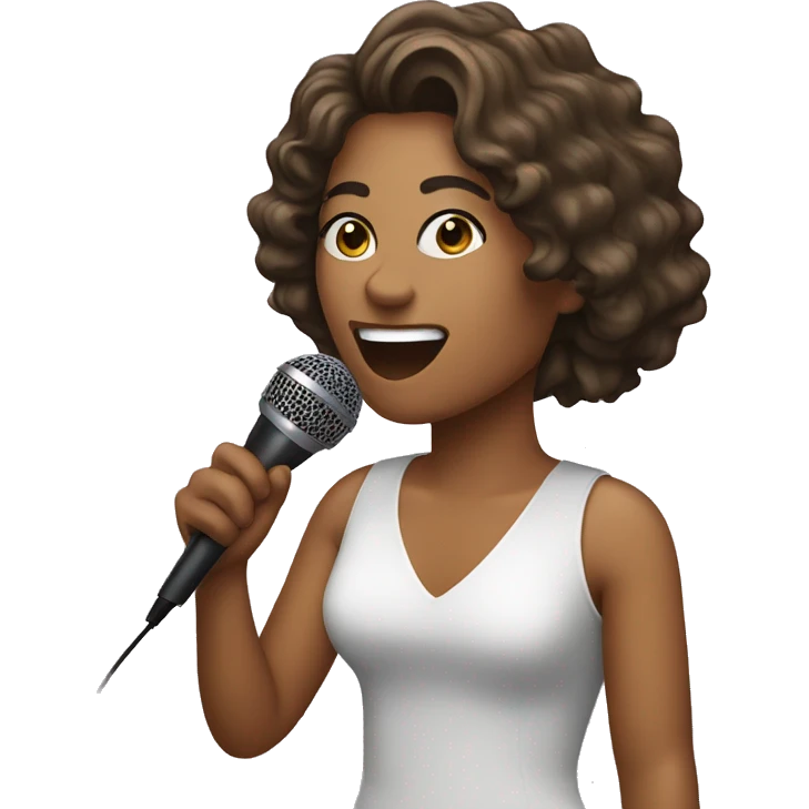 singer with microphone emoji