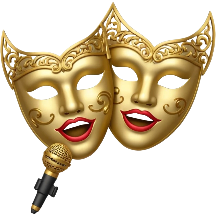 theater mask and microphone emoji