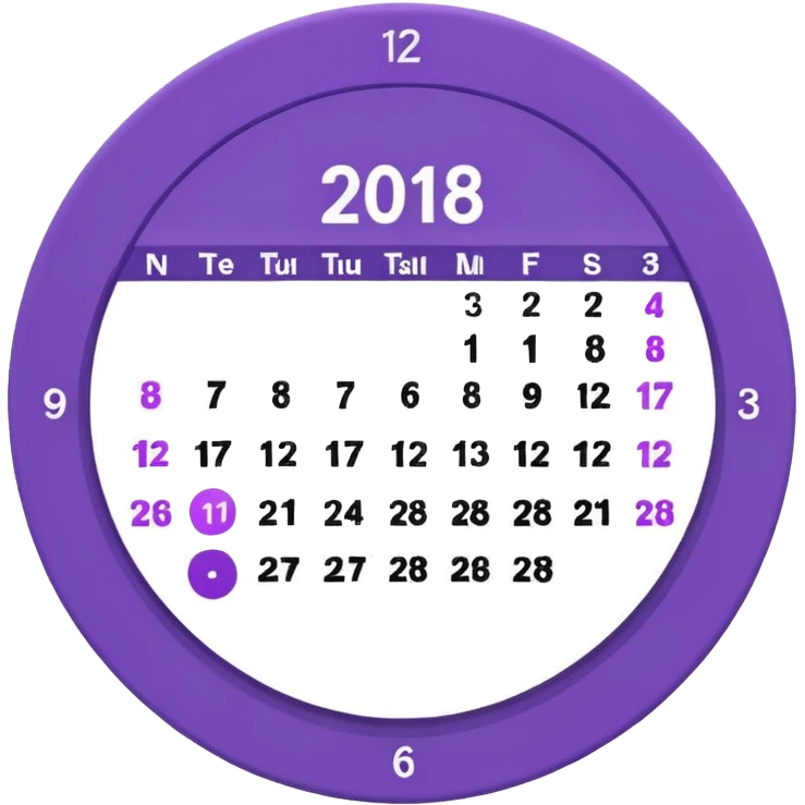 cicle calendar purple emoji