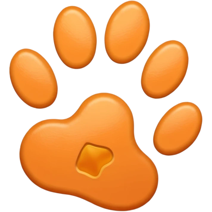 a light pastel orange pawprint emoji