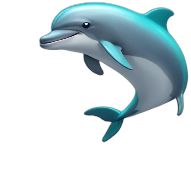 A dolphin who play with his smartphone emoji