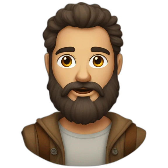 barbu brun à lunettse emoji