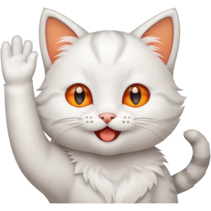 Cute kitty winking and waving and having a good time emoji