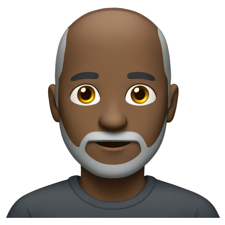 Black with bald head and grey besrd emoji