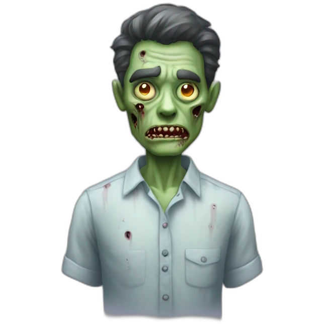 zombi wearing a translucent shirt emoji