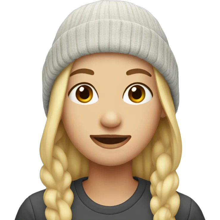 Blonde girl in beanie hat emoji