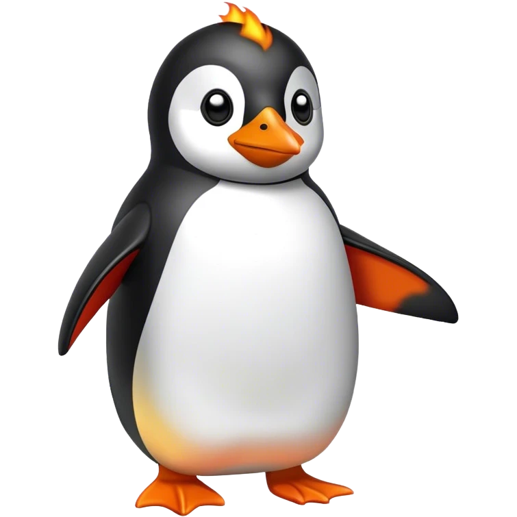 Fire penguin emoji