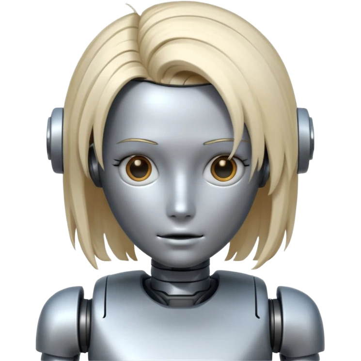 robot with hair emoji