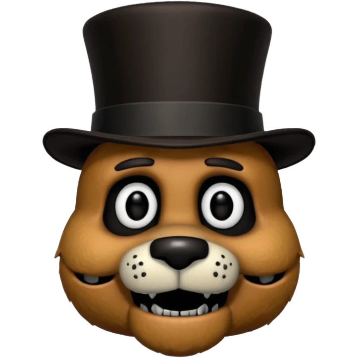 Freddy Fazbear with black and tiny hat from Five Nights At Freddy's Movie emoji