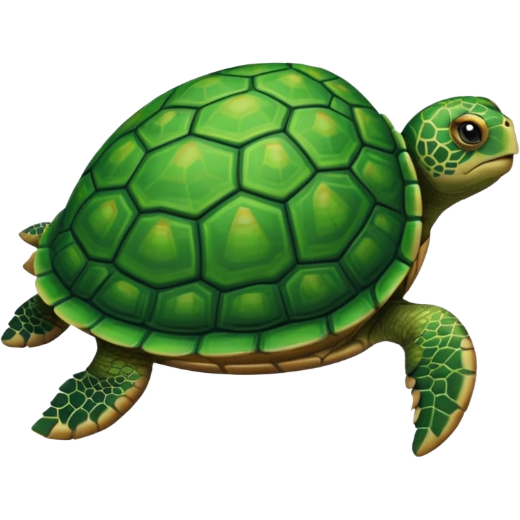 turtle moving forward, calm emoji