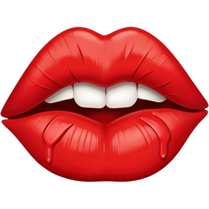 red kiss print emoji