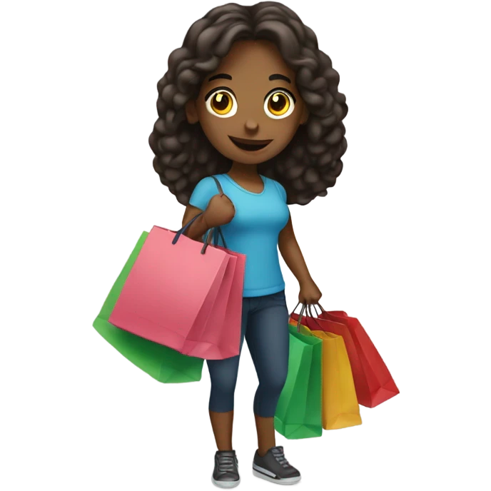 girl holding shopping bags emoji