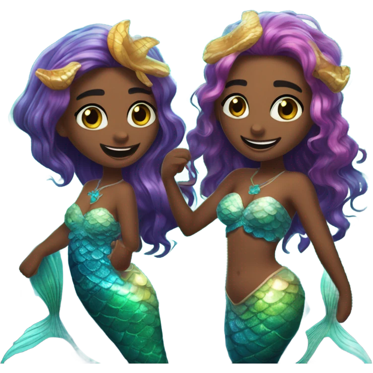 Yanni and Lev as a mermaid emoji