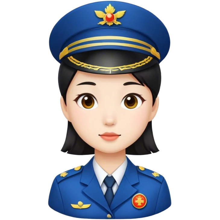 Chinese girl in uniform emoji