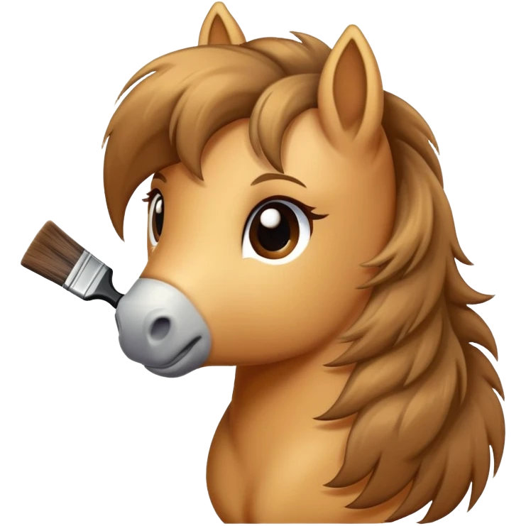pony being brushed emoji