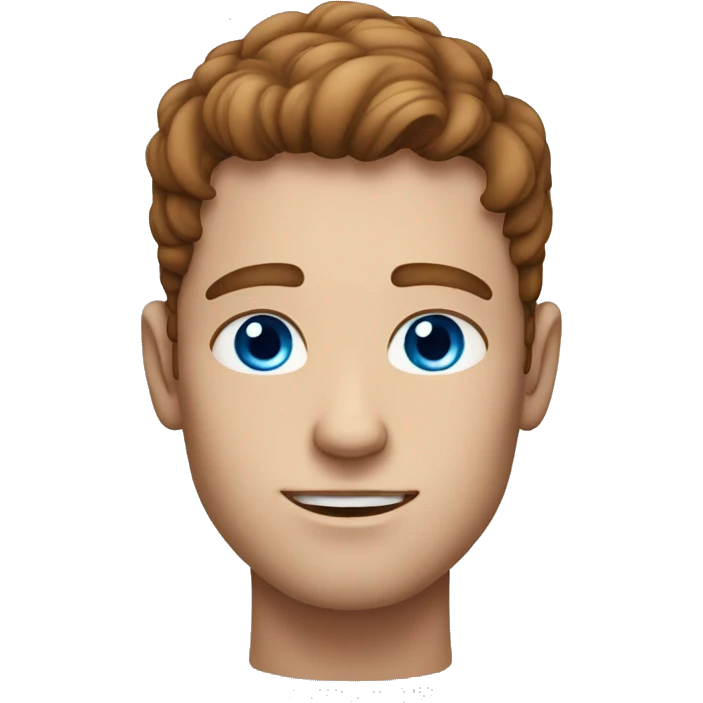  A guy with blue eyes and freckles brown hair  emoji