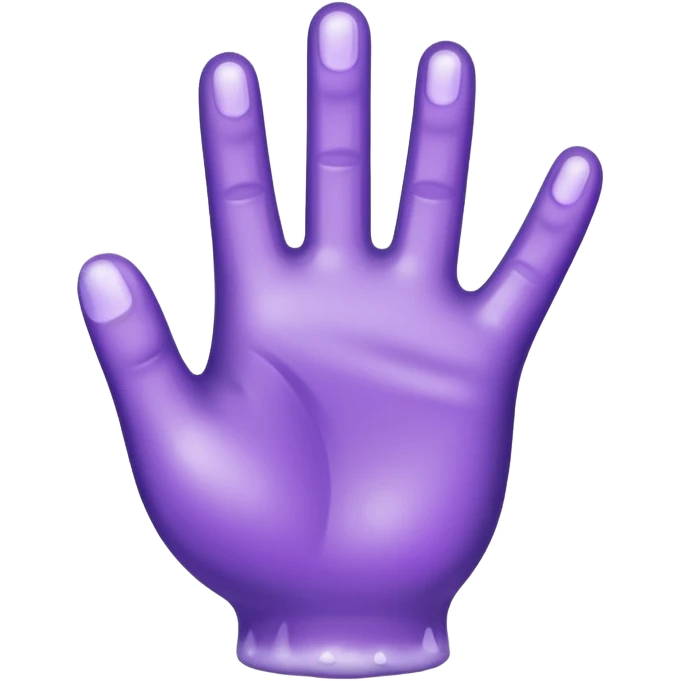 soapy purple four finger hand emoji