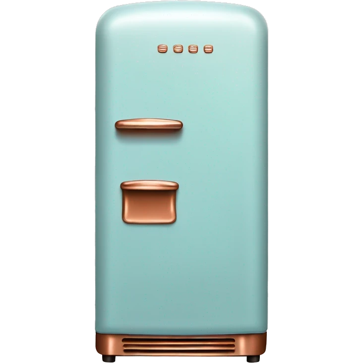 Realistic pastel blue and metallic copper vintage fridge.  emoji