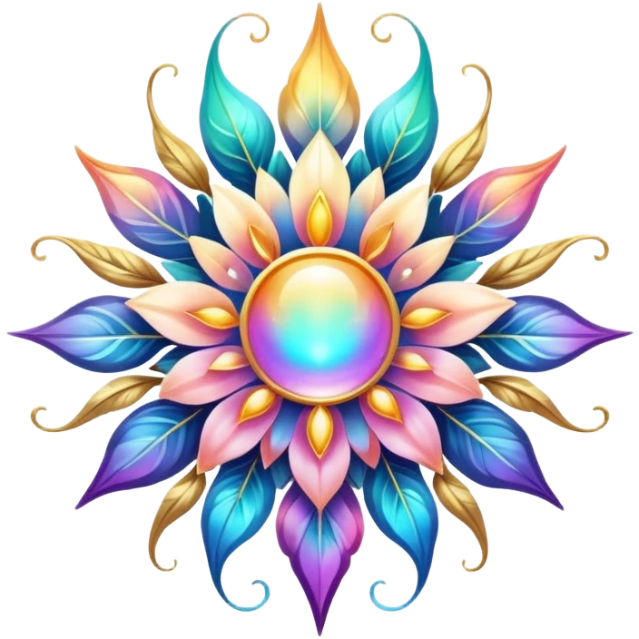 Epic divine legendary celestial flowery complex detailed iridescent gradients aesthetic-scenery-Decorations emoji