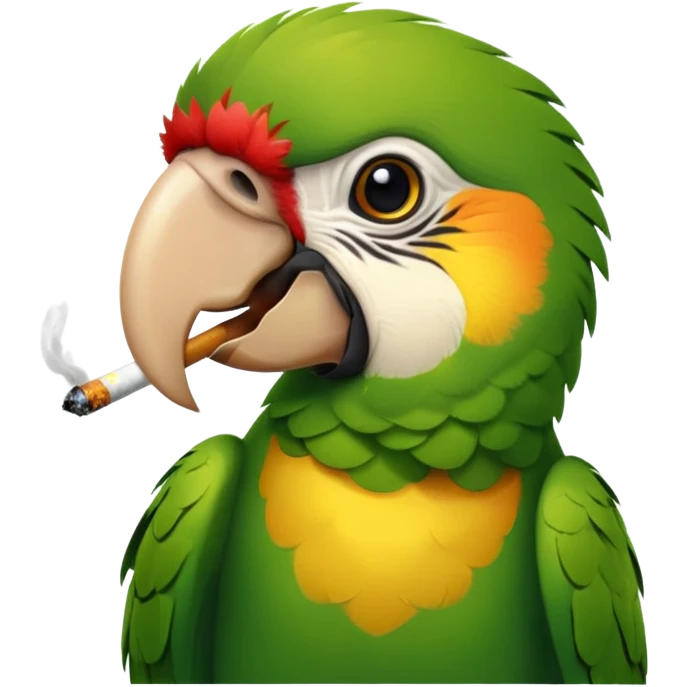 Parrot smoking a cigarette  emoji