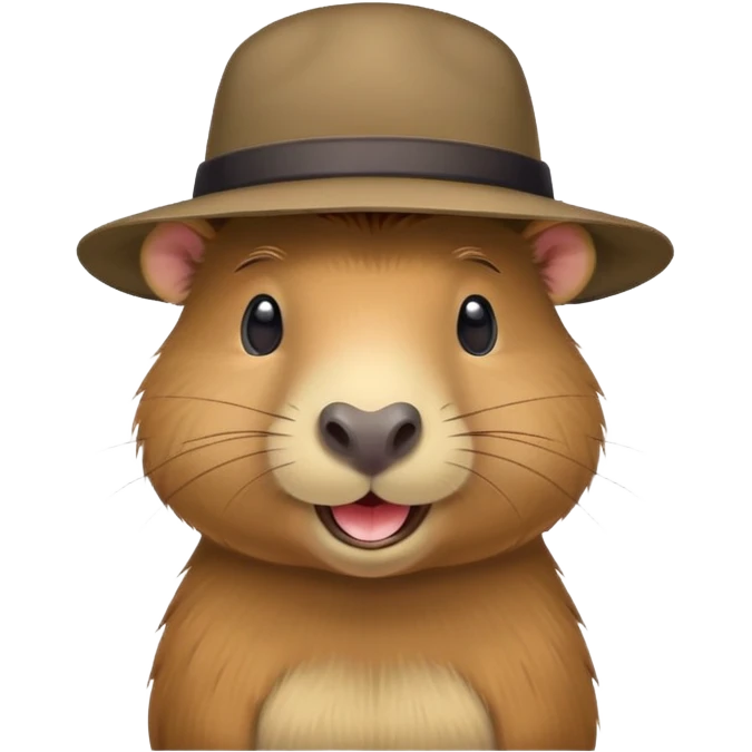Capybara wearing a hat emoji