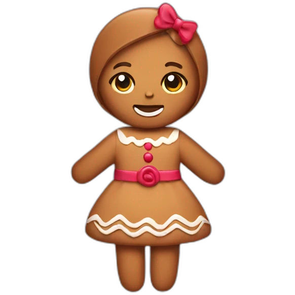 gingerbread woman in dress emoji