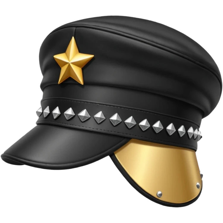Studded cadet hat emoji