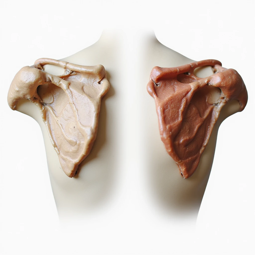 both anatomical scapulae, isolated on white background, realistic style, top view emoji