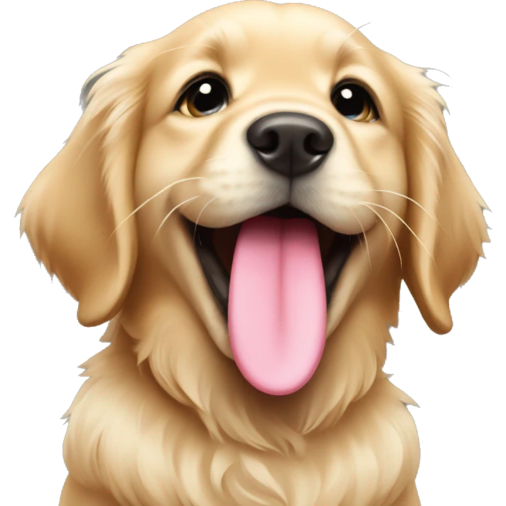 golden Retriever puppy blowing a kiss emoji