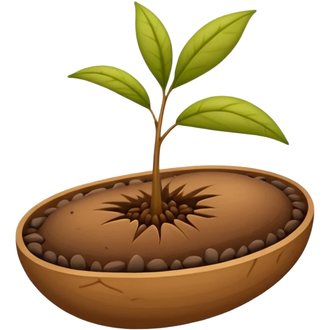 a single seed not in  the soil  emoji