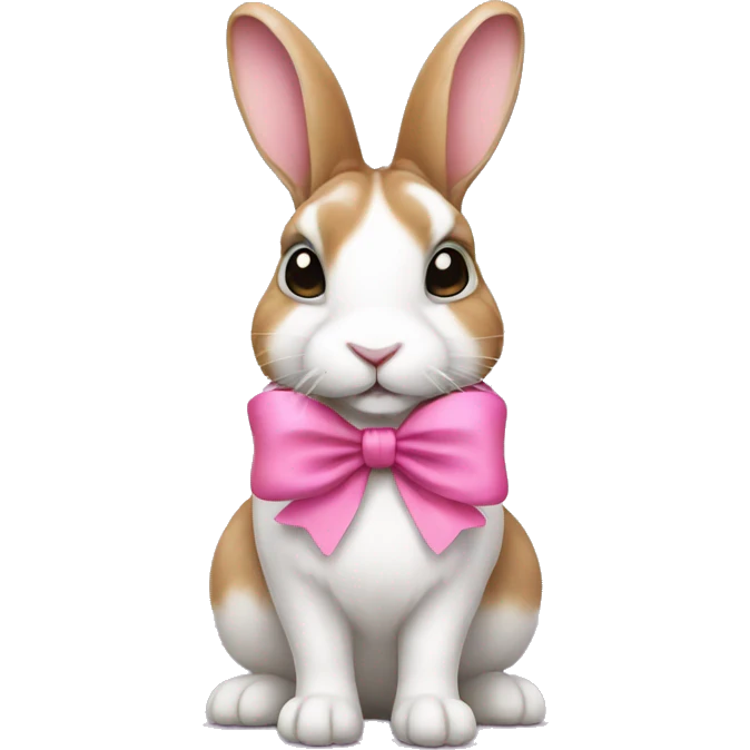 Dutch rabbit with a pink bow  emoji