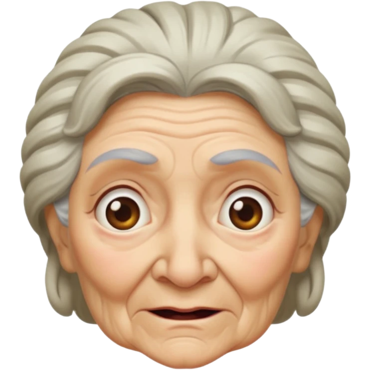Old ugly grandma with covered hair emoji