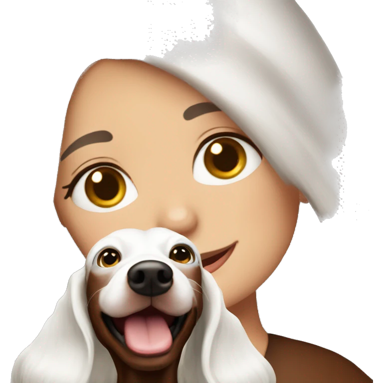White hairs Girl with chocolatedachshund  emoji
