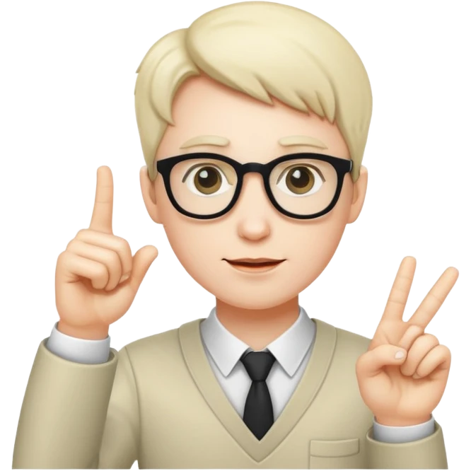 Nerdy person with finger up emoji