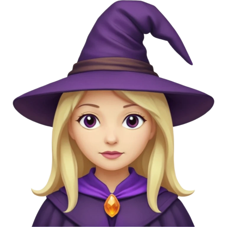 witch in purple hat with blond haircute emoji