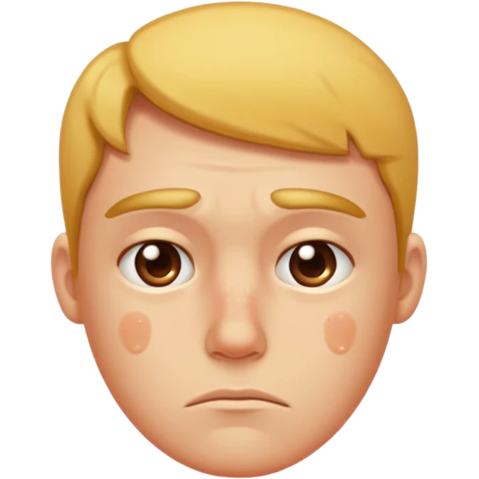 sad emoji with pimples emoji