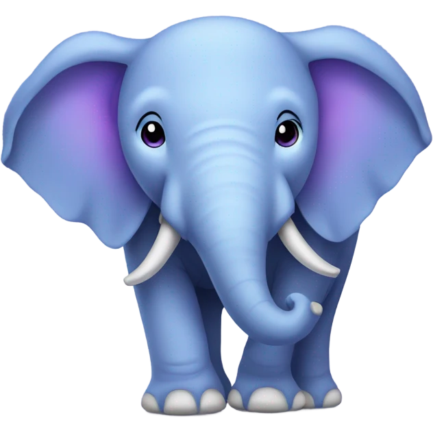 elephant with light blue and purple emoji